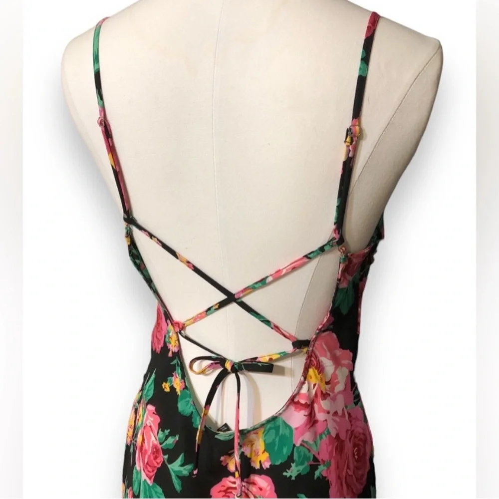 NWT Small For Love & Lemons Becca Floral Side Slit Open Back Maxi Dress - - Picture 7 of 7